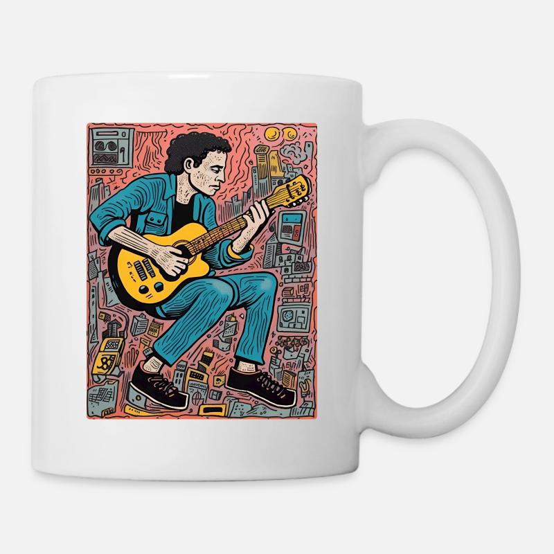 Guitar Guy: Kunst trifft Musik - Tasse - Weiß