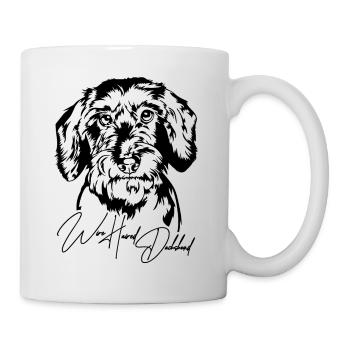 Wire Haired Dachshund Portrait Dogs Wilsigns - Mug - white - Right