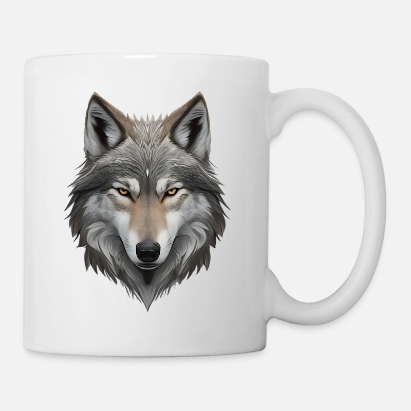Tête de loup - Mug blanc - blanc
