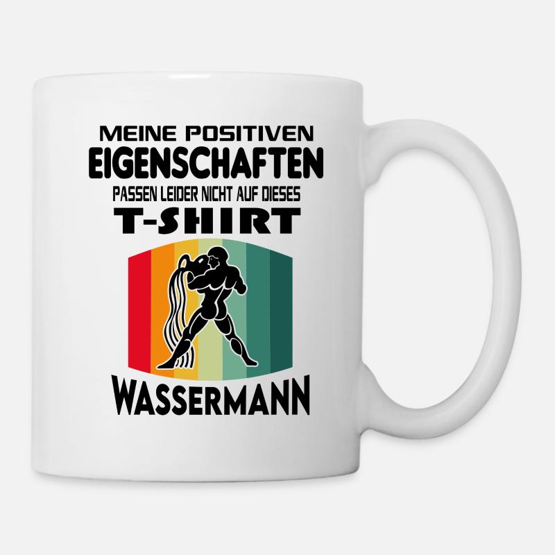 Geburtstag Sternzeichen Retro Wassermann - Tasse - Weiß