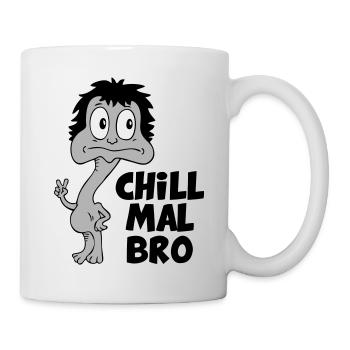 Sprüche Lustige Comic Chill mal Bro - Tasse - Weiß - Rechts
