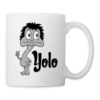 Sprüche Lustige Comic Yolo - Tasse - Weiß - Rechts