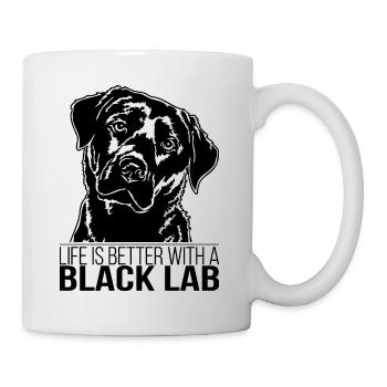 Black Lab Labrador la vie est meilleure Wilsigns Labbi - Mug blanc - blanc - Droite