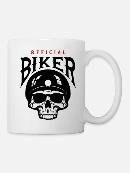 Skeleton Biker - Mug blanc - blanc