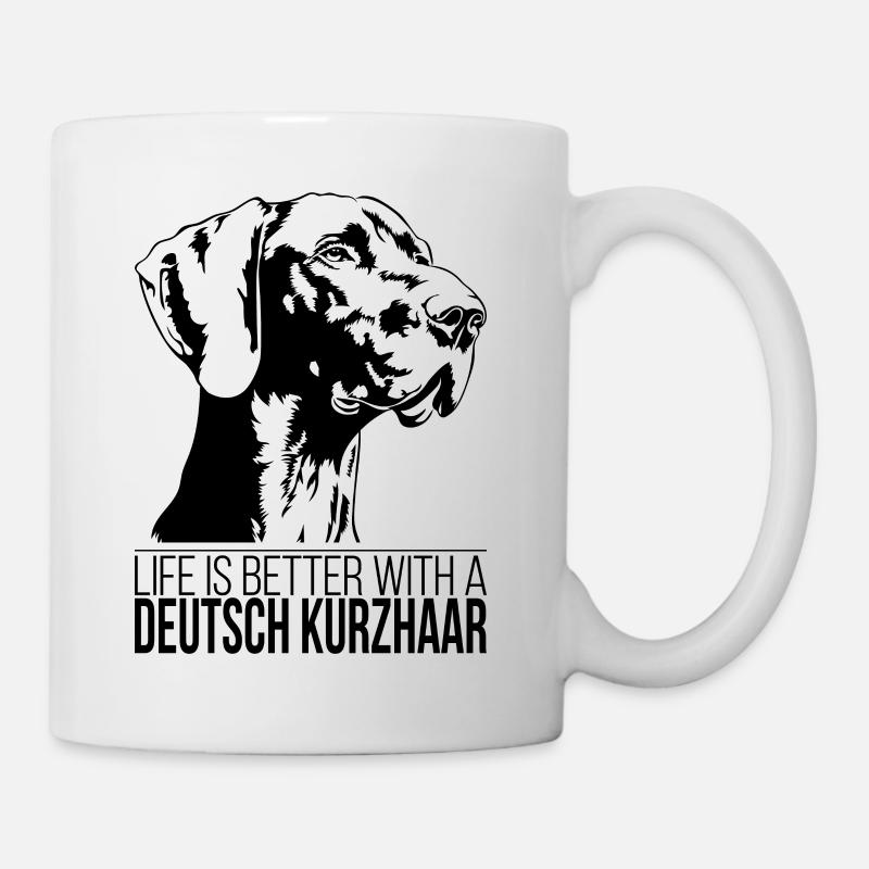 Deutsch Kurzhaar life is better Hunde Wilsigns - Tasse - Weiß
