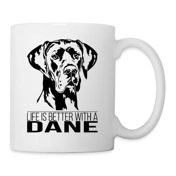 La vie des danois est meilleure Chiens Grands Dague Wilsigns - Mug blanc - blanc - Droite