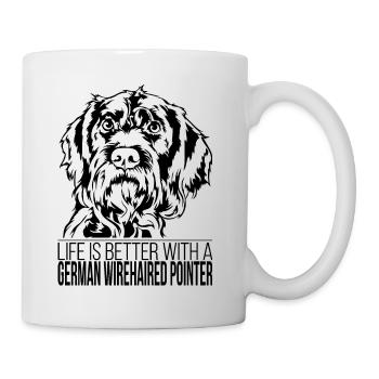 German Wirehaired Pointer life is better Wilsigns - Tasse - Weiß - Rechts