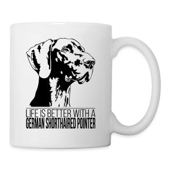 German Shorthaired Pointer life is better Wilsigns - Tasse - Weiß - Rechts
