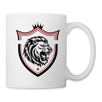 Löwe Symbol Kopf Schild - Tasse - Weiß - Rechts