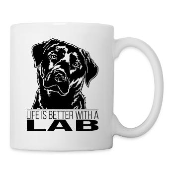 La vie en laboratoire est meilleure Labrador Labbi Chiens Wilsigns - Mug blanc - blanc - Droite