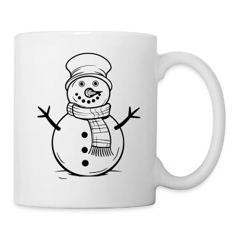 Schneemann Winter Comic - Tasse - Weiß - Rechts