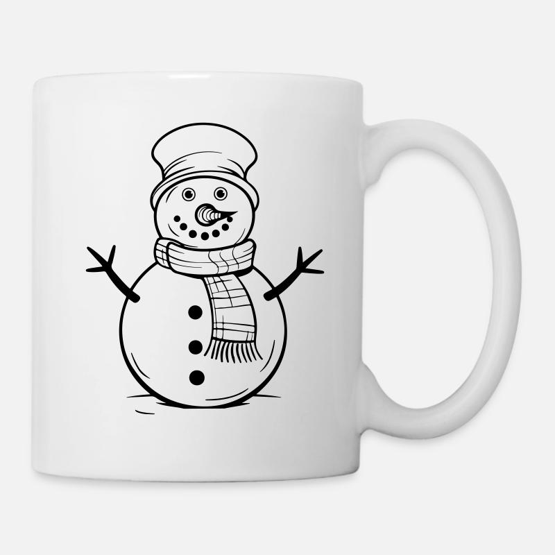 Bande dessinée d’hiver de bonhomme de neige - Mug blanc - blanc