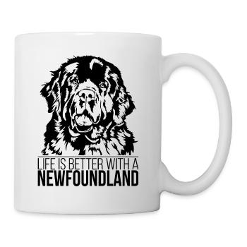 La vie à Terre-Neuve est meilleure chien Wilsigns - Mug blanc - blanc - Droite