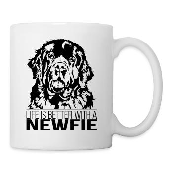 La vie de Newfie est meilleure chien Terre-Neuve Wilsigns - Mug blanc - blanc - Droite
