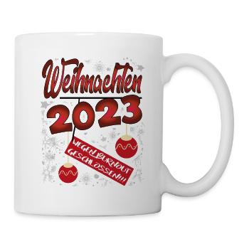 Weihnachten Christmas Lustig Burn out 2023 - Tasse - Weiß - Rechts