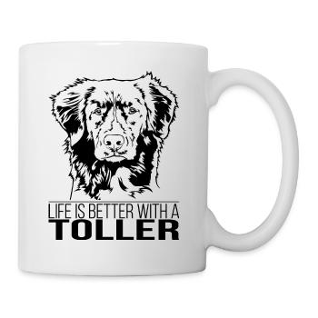 La vie à Toller est meilleure Hundespruch Hundewilsigns - Mug blanc - blanc - Droite