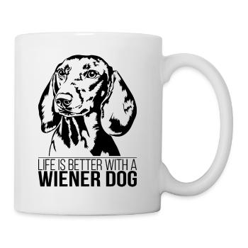 Wiener Dog life is better Hunde Hund Wilsigns - Tasse - Weiß - Rechts
