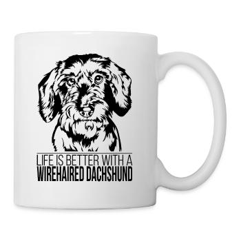 Wirehaired Dachshund life is better Dogs Wilsigns - Mug - white - Right