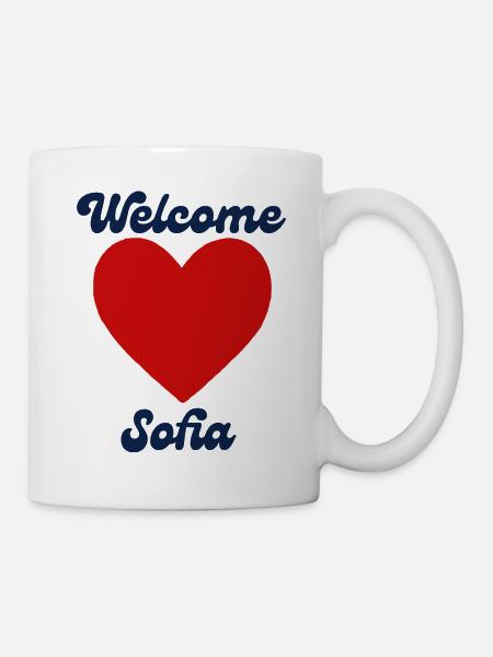 Sofia willkommen - Tasse - Weiß