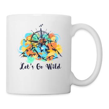 Lets Go Wild - Camping, Hiking Gift - Mug - white - Right