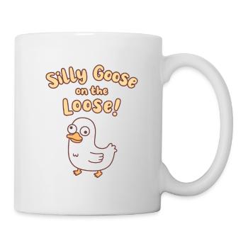 Mignon Oie Silly Goose Sur Le Lâche Drôle - Mug blanc - blanc - Droite