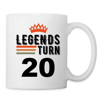 20 Geburtstag, Legenden werden 20 Jahre alt - Tasse - Weiß - Rechts