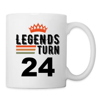 24 Geburtstag, Legenden werden 24 Jahre alt - Tasse - Weiß - Rechts