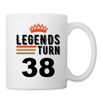 38 Geburtstag, Legenden werden 38 Jahre alt - Tasse - Weiß - Rechts
