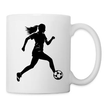 Female Soccer Player Silhouette Soccer Player Woman - Mug - white - Right