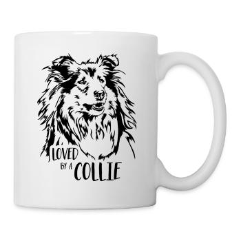 Loved by a Collie Hunde Langhaarcollie Wilsigns - Tasse - Weiß - Rechts