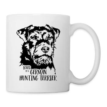 Loved by a German Hunting Terrier Hunde Wilsigns - Tasse - Weiß - Rechts