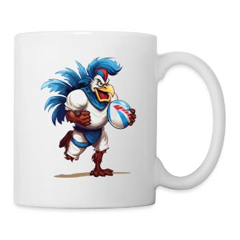 Rugby Frankreich Hahn Rugbyball Spieler Sport Fan - Tasse - Weiß - Rechts