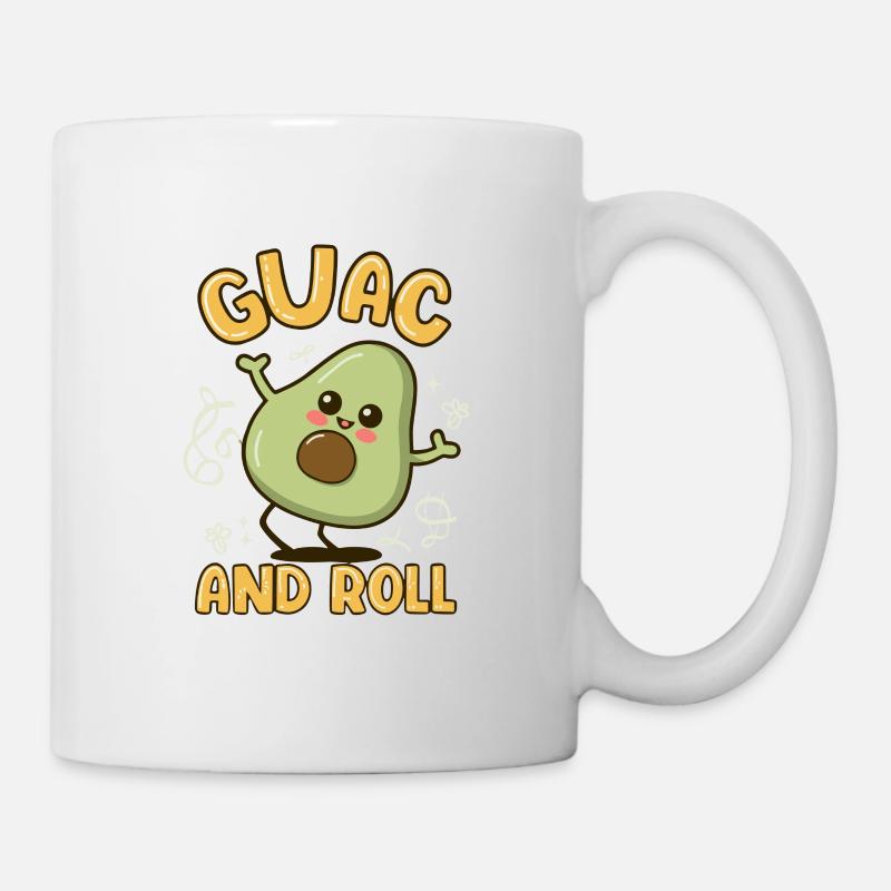 Guac And Roll - Süße tanzende Avocado - Tasse - Weiß