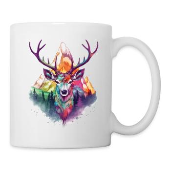 deer, deer, antler, animal, nature, forest, wilderness, mountains - Mug - white - Right