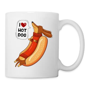 Hot Dog und Humor - Tasse - Weiß - Rechts