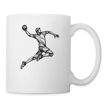 Handballer - single-line-drawing - 2 - Mug - white - Right