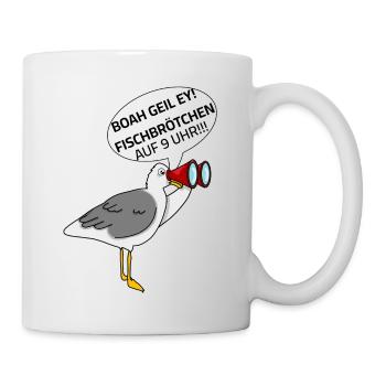 Seagull - Fish Rolls at 9 o'clock Sayings Baltic Sea - Mug - white - Right