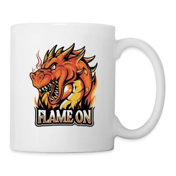 Flamme an - Feuerdrache - Tasse - Weiß - Rechts