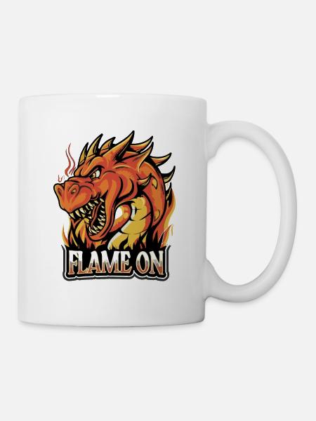 Flame On - Fire Dragon - Mug - white