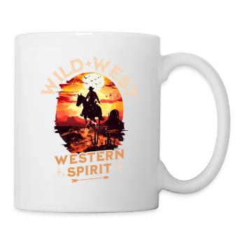 Wild West Western Cowboy Horse Riding Wilderness USA - Mug - white - Right