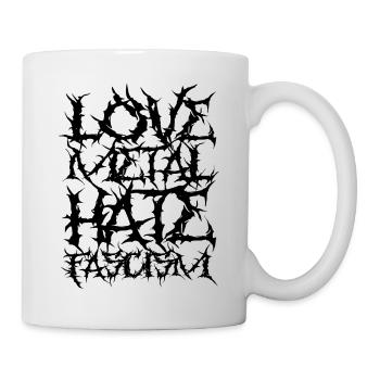 Love Metal Hate Fascism - Mug - white - Right