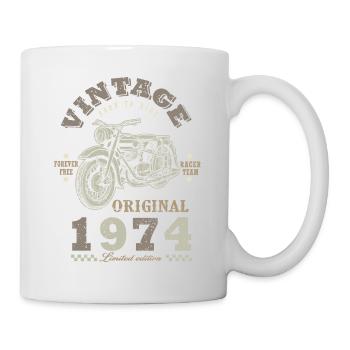 Motard Né 1974 anniversaire 1974 moto - Mug blanc - blanc - Droite