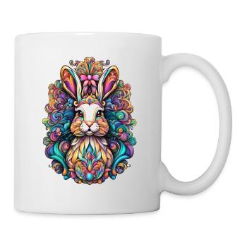 Kunstvoller Osterhase 3 - Tasse - Weiß - Rechts