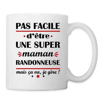 Pas facile super maman randonneuse, fête des mères - Mug blanc - blanc - Droite