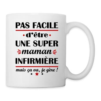 Pas facile super maman infirmière, fête des mères - Mug blanc - blanc - Droite