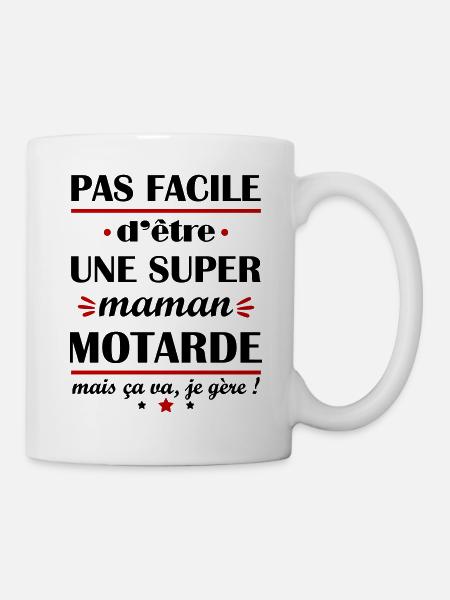 Pas facile super maman motarde, fête des mères - Mug blanc - blanc