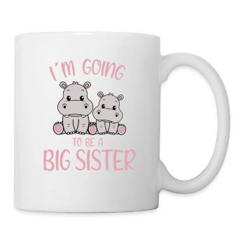 Big Sister Hippopotamus Promoted Big Sister Gifts - Tasse - Weiß - Rechts