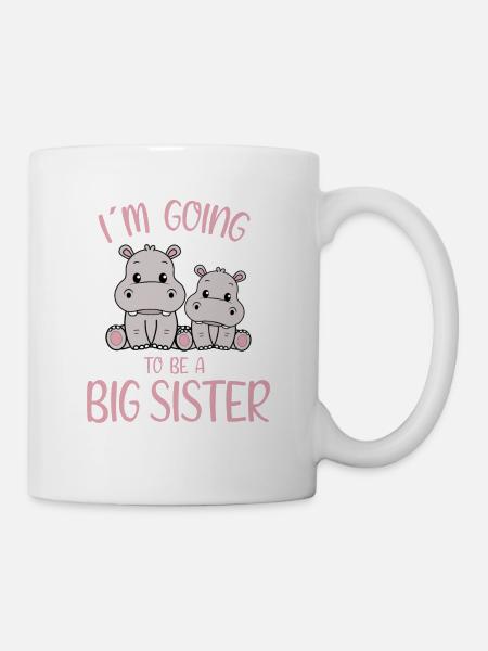 Big Sister Hippopotamus Promoted Big Sister Gifts - Tasse - Weiß