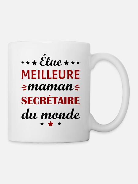 Élue meilleure maman secrétaire, fête des mères - Mug blanc - blanc