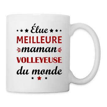 Élue meilleure maman volleyeuse, fête des mères - Mug blanc - blanc - Droite